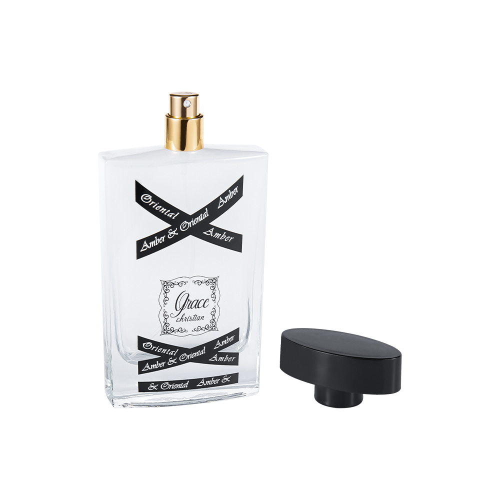 Juego de botellas de perfume de vidrio KY1418-WJ2088 de 100 ml con tapa de perfume de plástico ABS