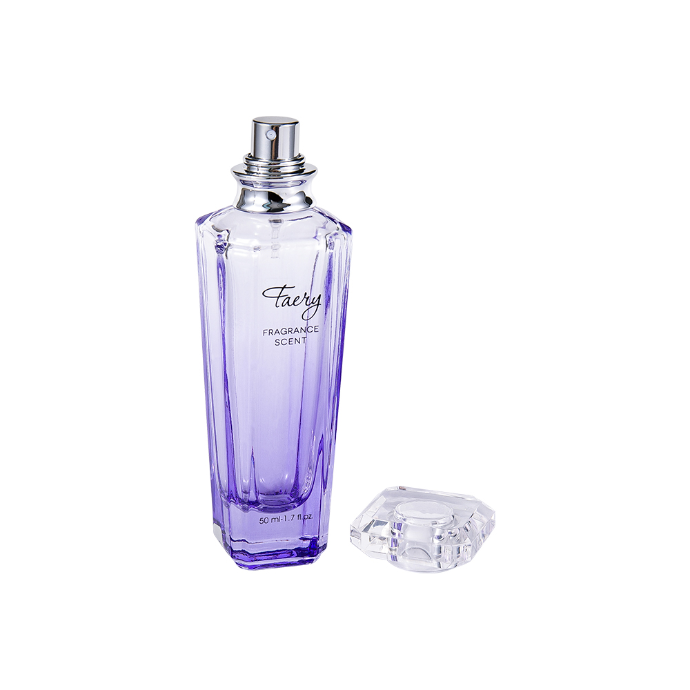 GC4199-WJ399 Botella de perfume de vidrio de 50 ml con tapa biselada transparente SURLYN