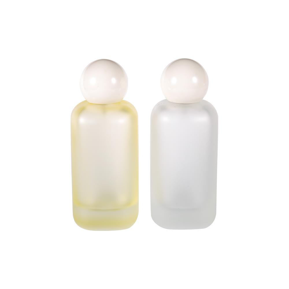 GC5156-WJ2537 Botella de perfume redonda de vidrio esmerilado de 100 ml con tapa esférica