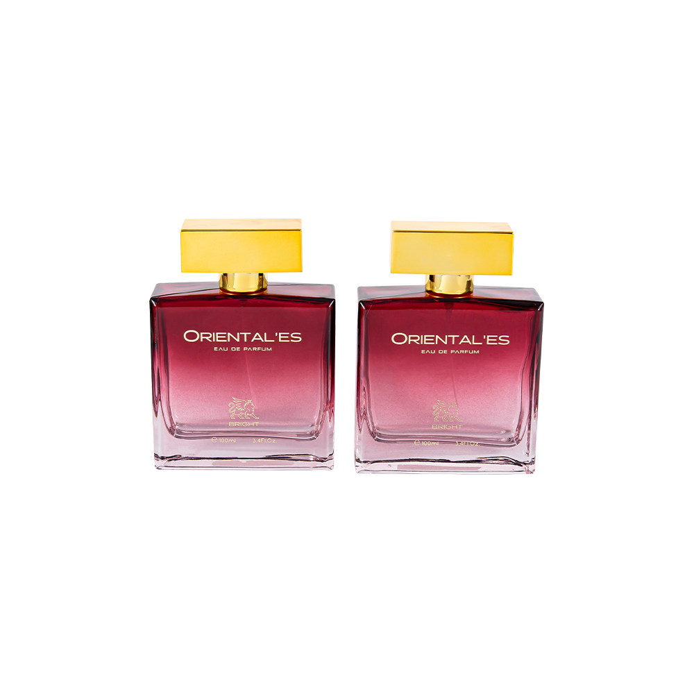 GC4461-WJ2372 Botella de perfume de vidrio con revestimiento degradado de 100 ml con tapa de perfume de plástico de oro UV