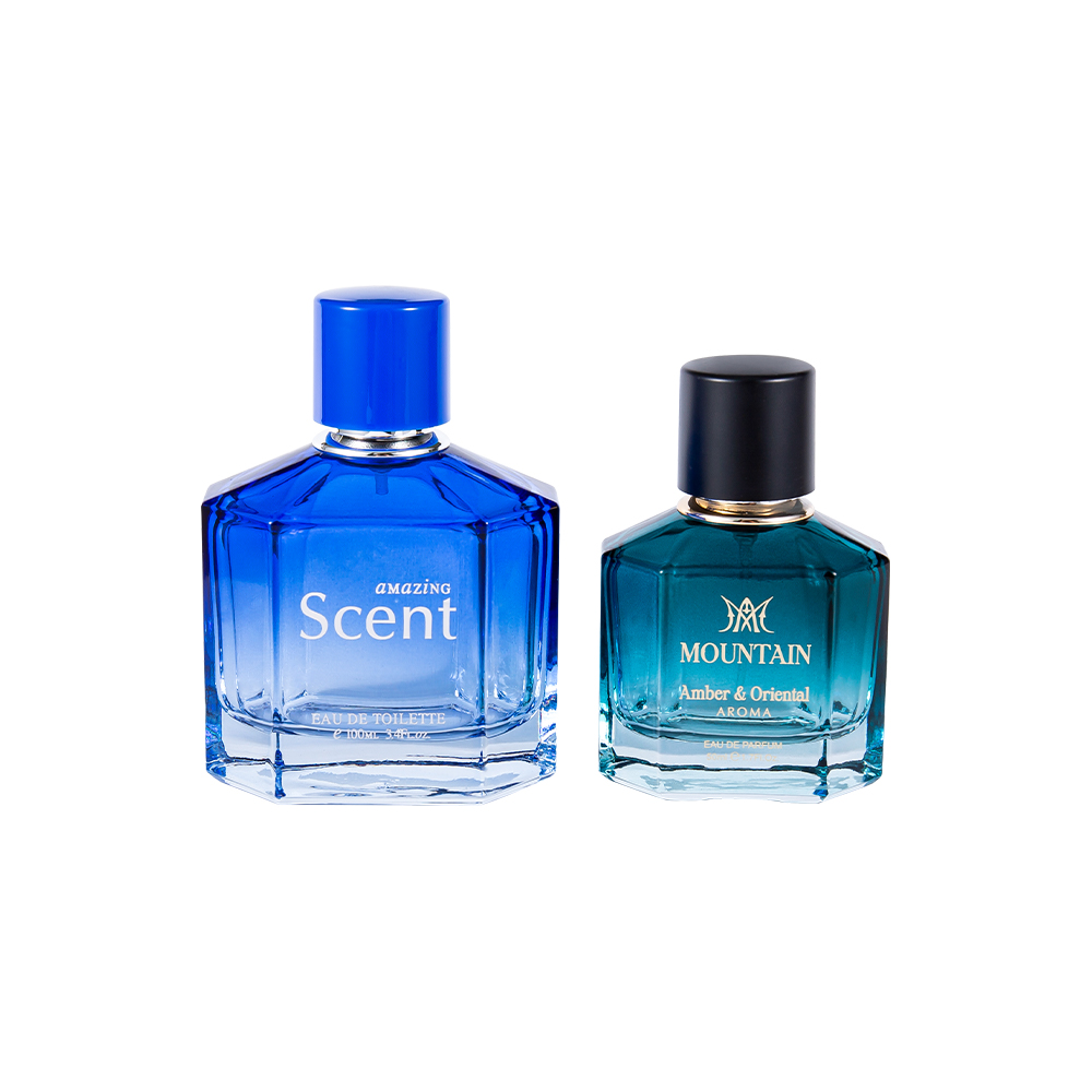 KY1104-WJ2099 Botella de perfume de vidrio de 100 ml decorativa con tapa de perfume de forma personalizada de 0,12 CC