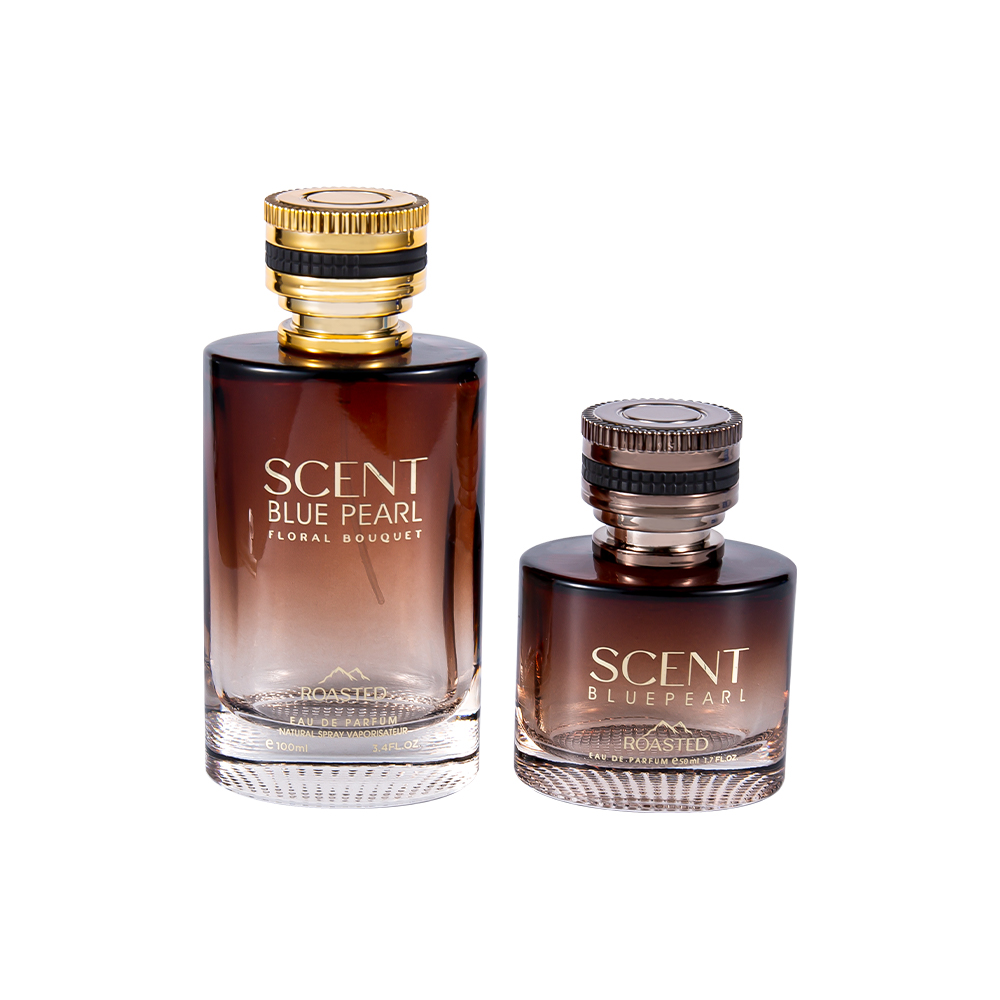 KY1109-WJ2098 Botella de perfume de vidrio en relieve de 100 ml con tapa de perfume Pcta