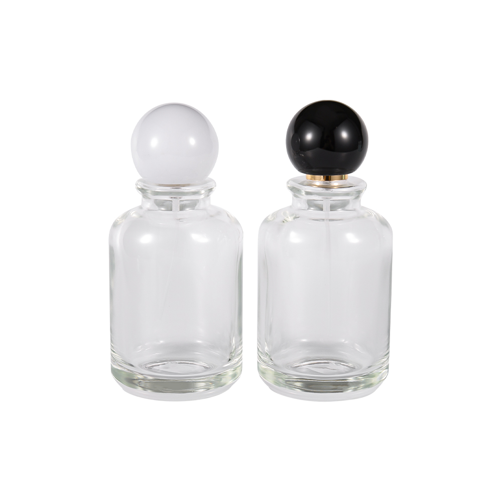 GC4819-WJ2538 Botella de perfume de vidrio de sílex de 100 ml con tapa blanca/negra brillante