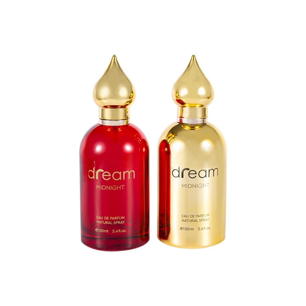 Juego de botellas de perfume con patrón árabe GC4128-WJ832 de 100 ml con tapa de perfume con patrón árabe dorado UV