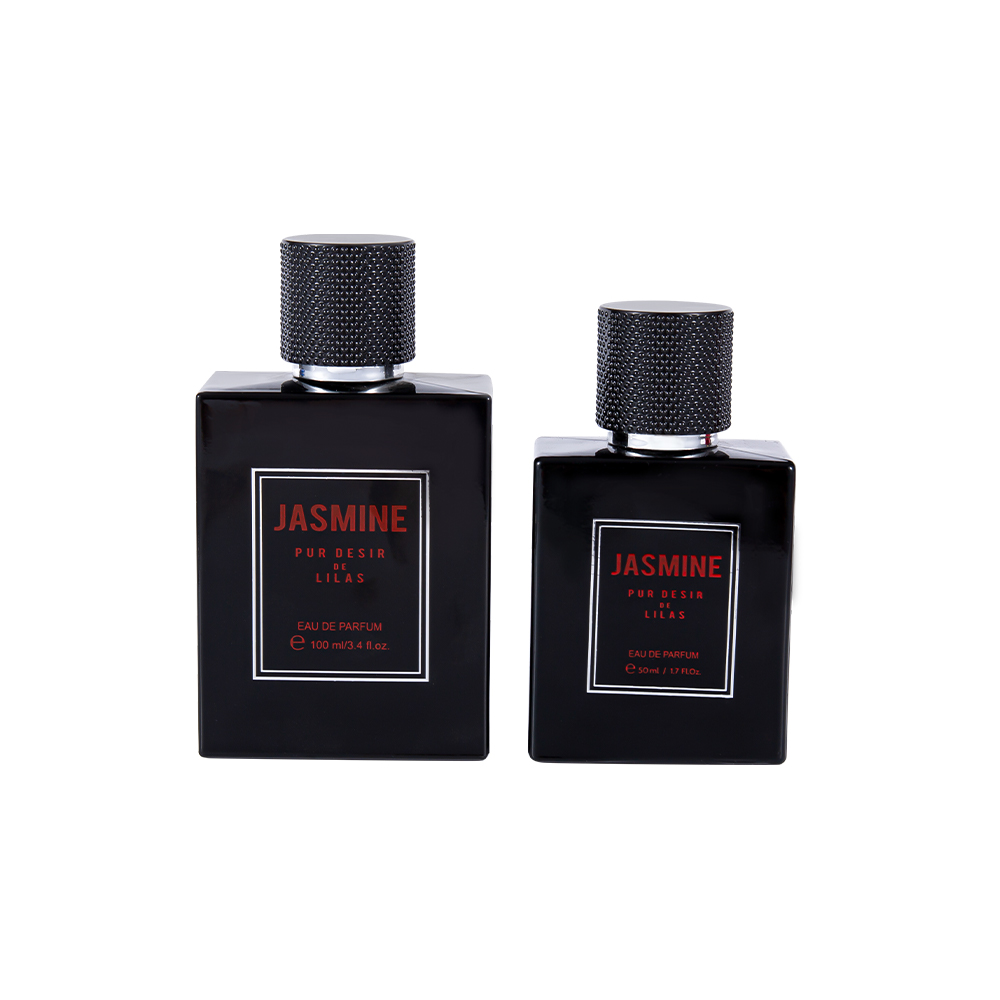 Juego de botellas de perfume de vidrio liso KY7-WJ2538 de 100 ml con tapa de perfume manchada