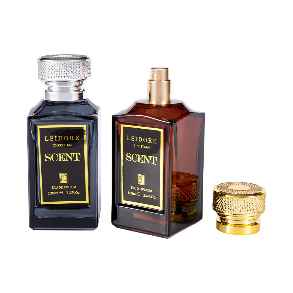 KY1522-WJ2341 Juego de botellas de perfume de estampado en caliente de lujo de 100 ml con tapa de perfume única