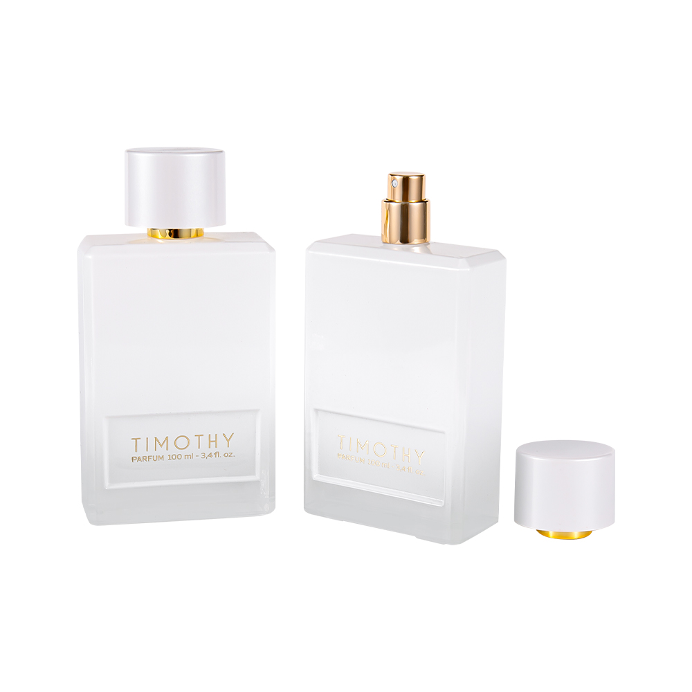 KY221-WJ2162 Juego popular de botellas de perfume de vidrio de 100 ml con tapa blanca brillante y prueba gratuita
