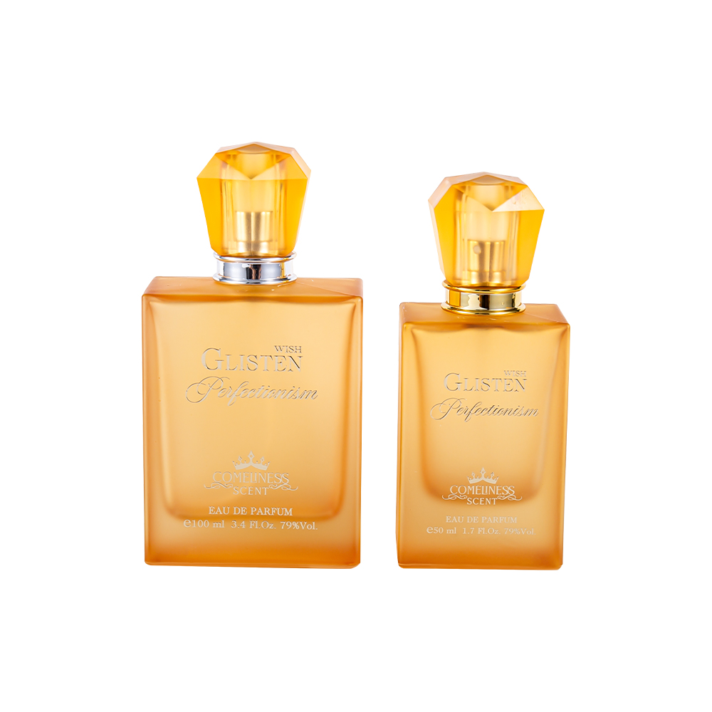 GC4686-WJ2647 Botella de perfume con acabado mate de 100 ml y tapa de perfume en forma de diamante