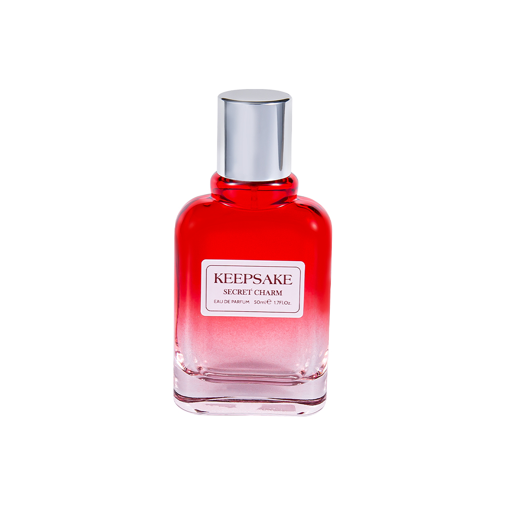 KY861-WJ412 Botella de perfume de vidrio vacía nueva de 50 ml con tapa plateada brillante